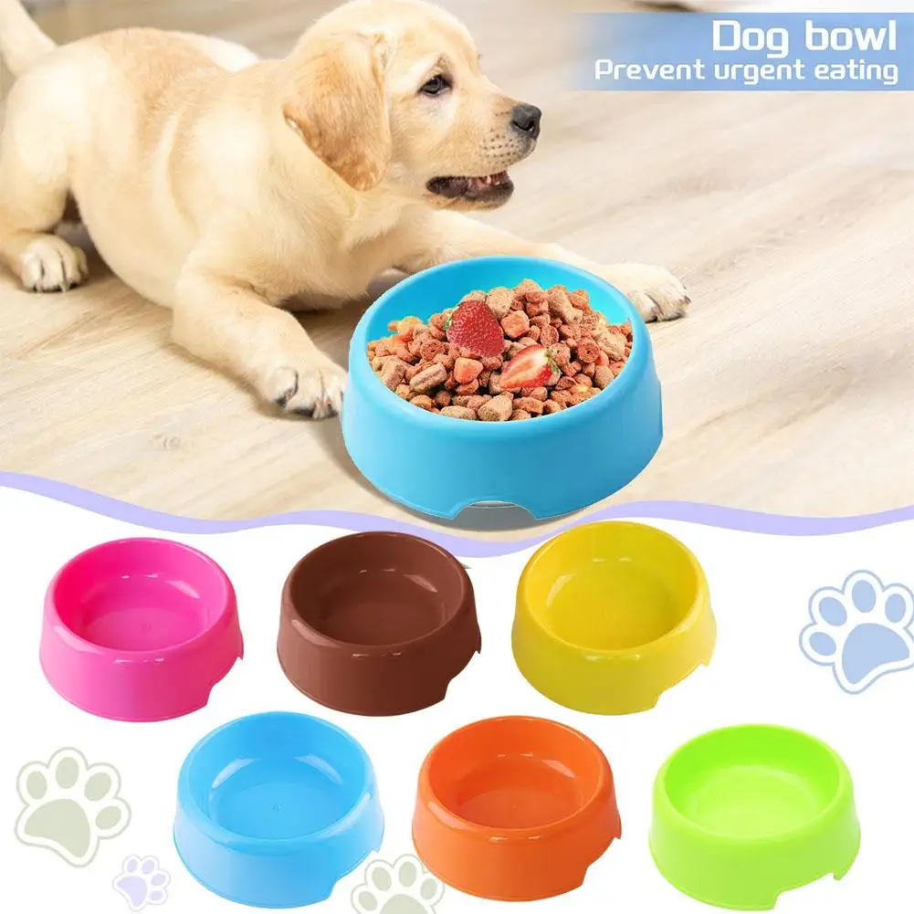 Cute Multi-Purpose Candy Color Plastic Dog Bowls Feeding Cat Supplies Food Dog Water Feeding Puppy Feeder Pet Bowls G1A1